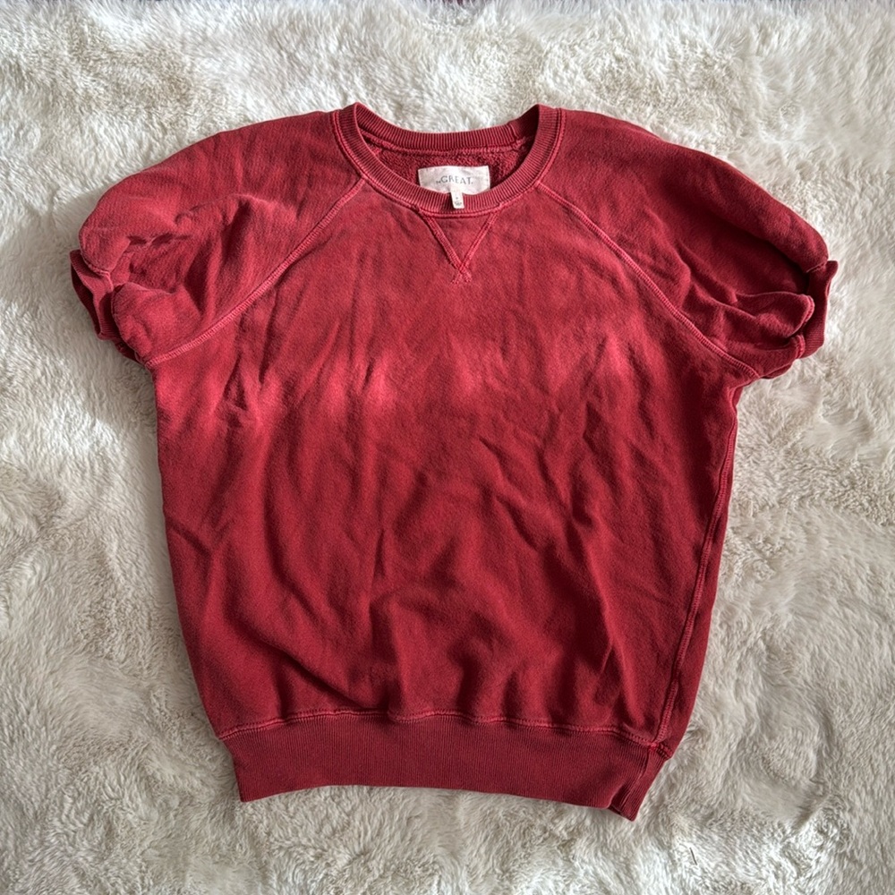 The Great short sleeve puff sweatshirt 0